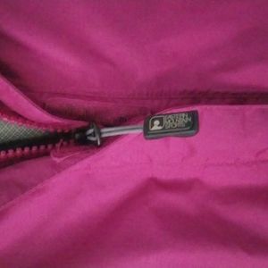 Eastern Mountain Sports Raincoat Rain Jacket Shell Anorak Hood Fuschia XL EUC